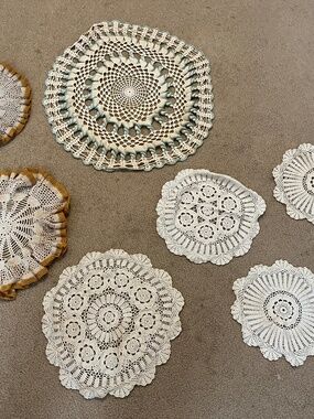 Vintage crochet doilies